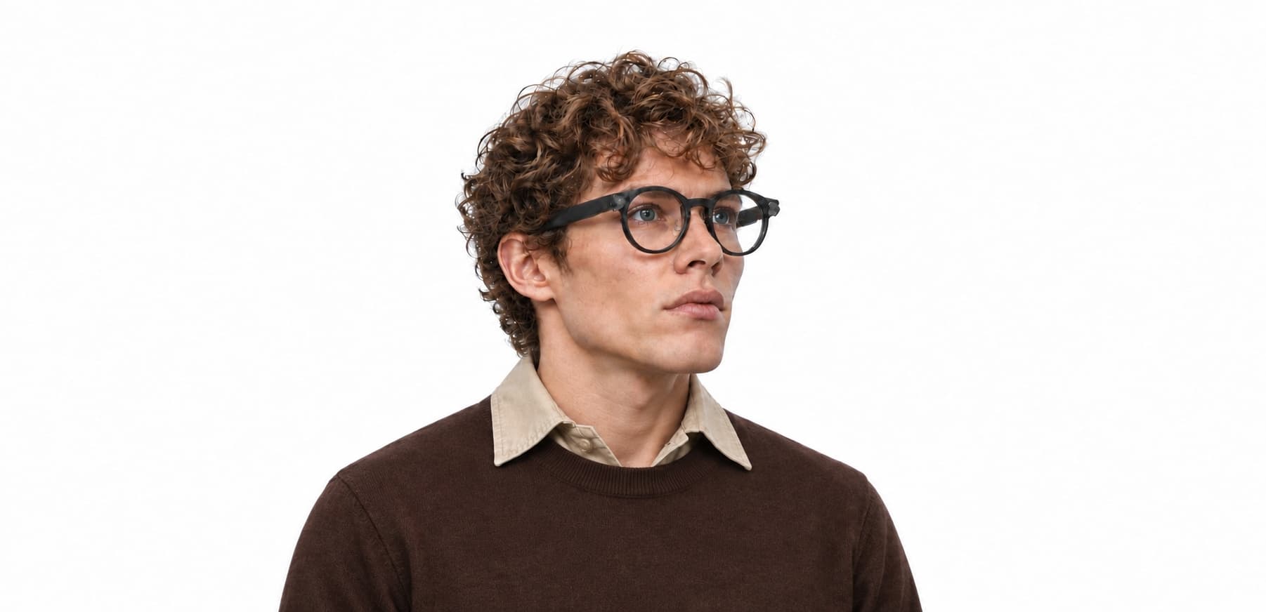 A man wearing OrrOrrin Glasses